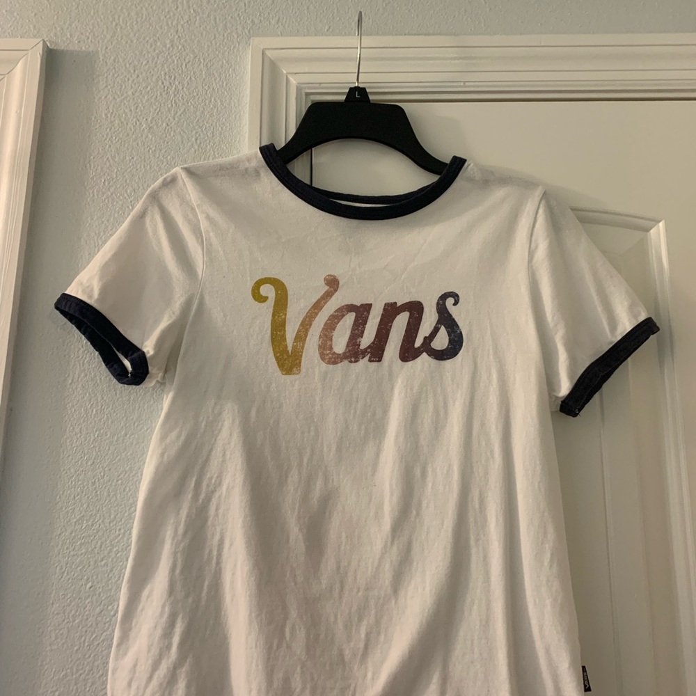 Vans Kids White Tee with Multicolor Logo